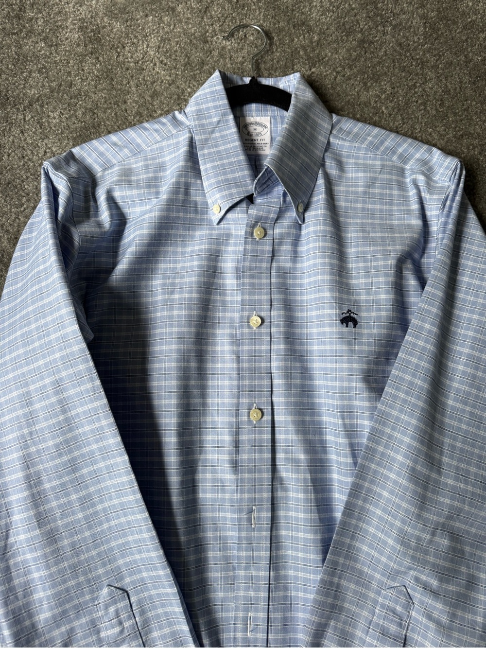 Brooks Brothers Light Blue Plaid Button-Down Shirt
